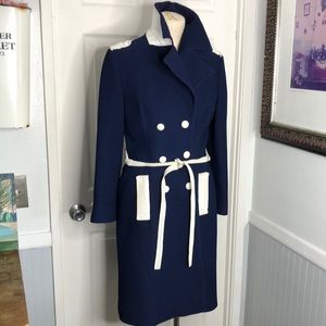 Vintage Lilli Ann Knit leather trimmed coat